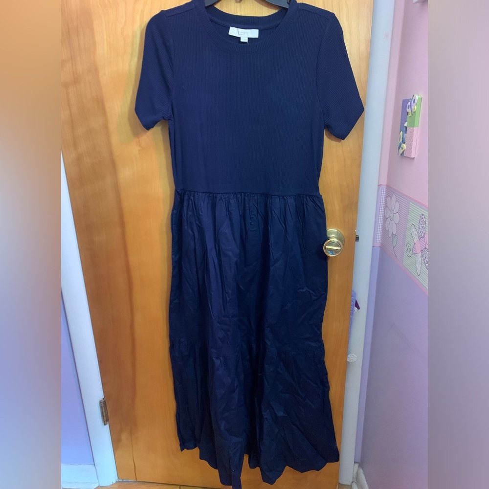 Loft mixed media maxi dress